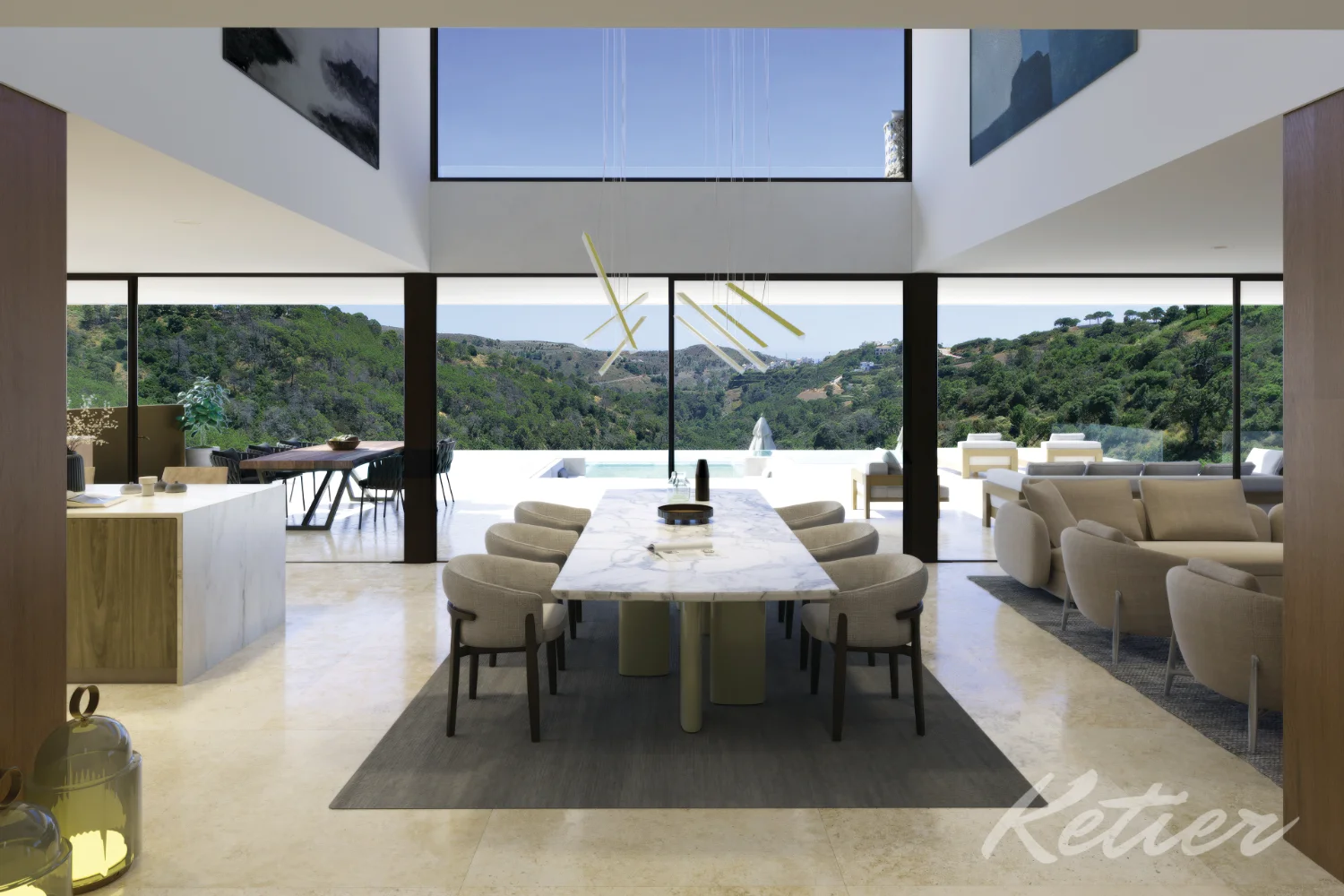 Villa Marbella Benhabis Salon Comedor