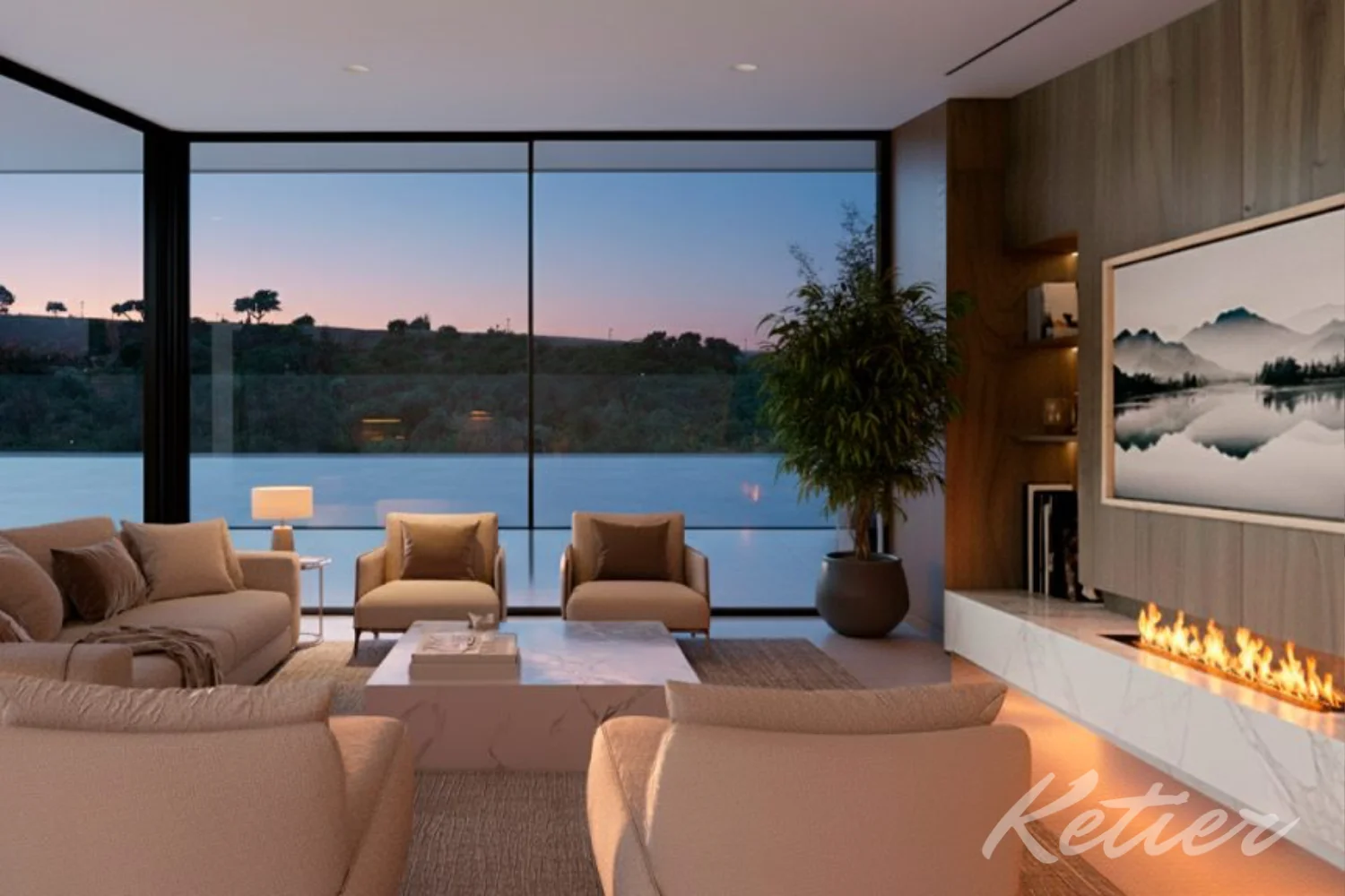 Villa Marbella Benhabis Salon Comedor