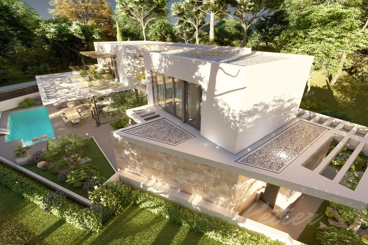 Designer detached villa with a pool in Las Rozas